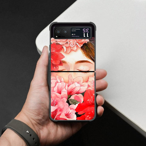 Motorola Razr 40 Cover - Foral Series - HQ Premium Shine Durable Shatterproof Case