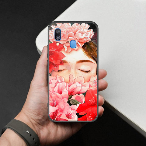 Samsung Galaxy A40 Cover - Foral Series - HQ Premium Shine Durable Shatterproof Case