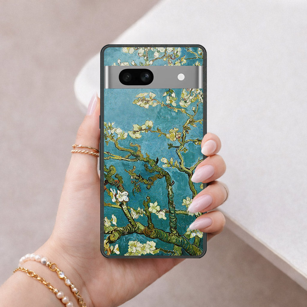 Google Pixel 7a Cover - Foral Series 2 - HQ Ultra Shine Premium Infinity Glass Soft Silicon Borders Case