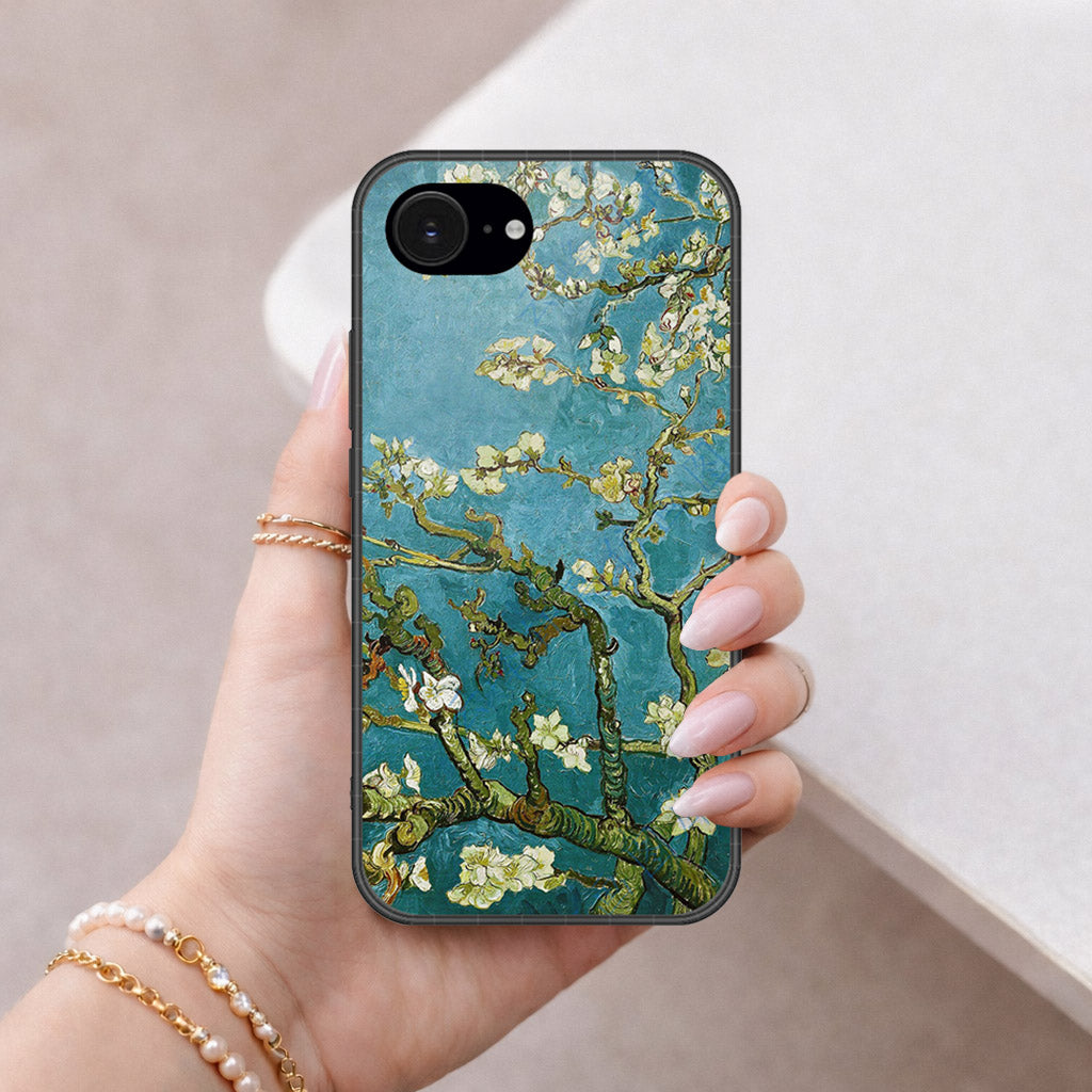 iPhone 18e Cover - Foral Series 2 - HQ Ultra Shine Premium Infinity Glass Soft Silicon Borders Case