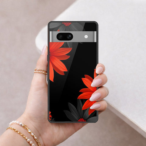 Google Pixel 7a Cover - Foral Series 2 - HQ Ultra Shine Premium Infinity Glass Soft Silicon Borders Case