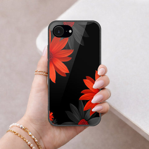 iPhone 18e Cover - Foral Series 2 - HQ Ultra Shine Premium Infinity Glass Soft Silicon Borders Case