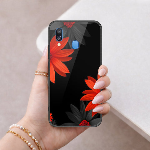 Samsung Galaxy A40 Cover - Foral Series 2 - HQ Premium Shine Durable Shatterproof Case
