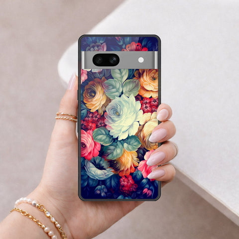 Google Pixel 7a Cover - Foral Series 2 - HQ Ultra Shine Premium Infinity Glass Soft Silicon Borders Case