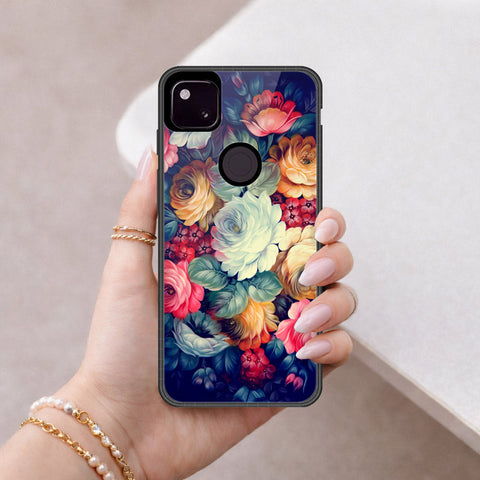 Google Pixel 4a 4G Cover - Foral Series 2 - HQ Premium Shine Durable Shatterproof Case