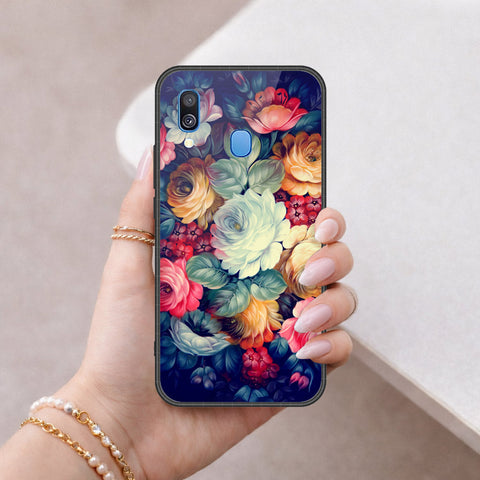 Samsung Galaxy M20 Cover - Foral Series 2 - HQ Premium Shine Durable Shatterproof Case