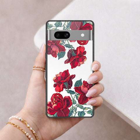Google Pixel 7a Cover - Foral Series 2 - HQ Ultra Shine Premium Infinity Glass Soft Silicon Borders Case