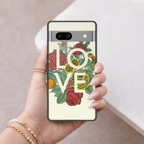 Google Pixel 7a Cover - Foral Series 2 - HQ Ultra Shine Premium Infinity Glass Soft Silicon Borders Case
