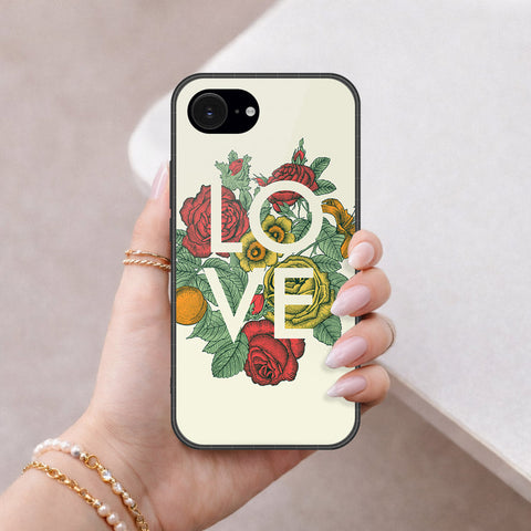 iPhone 18e Cover - Foral Series 2 - HQ Ultra Shine Premium Infinity Glass Soft Silicon Borders Case