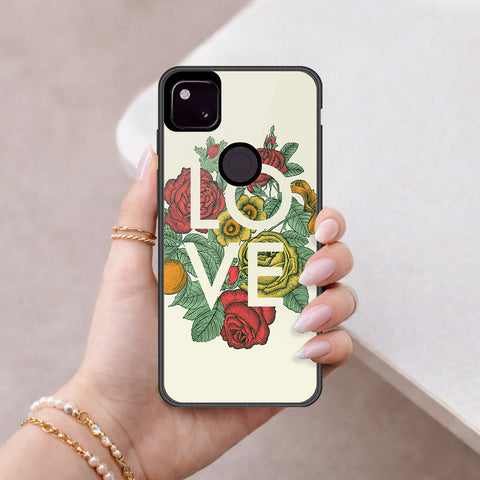 Google Pixel 4a 4G Cover - Foral Series 2 - HQ Premium Shine Durable Shatterproof Case