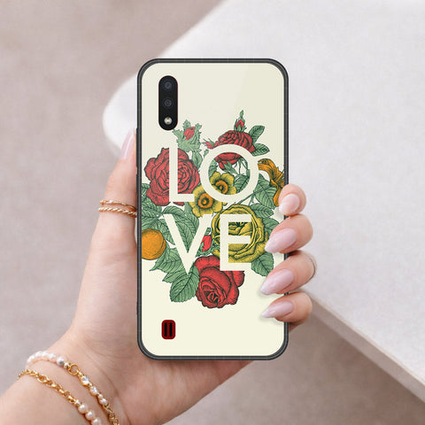 Samsung Galaxy A01 Cover - Foral Series 2 - HQ Premium Shine Durable Shatterproof Case