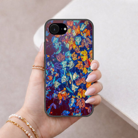 iPhone 18e Cover - Foral Series 2 - HQ Ultra Shine Premium Infinity Glass Soft Silicon Borders Case