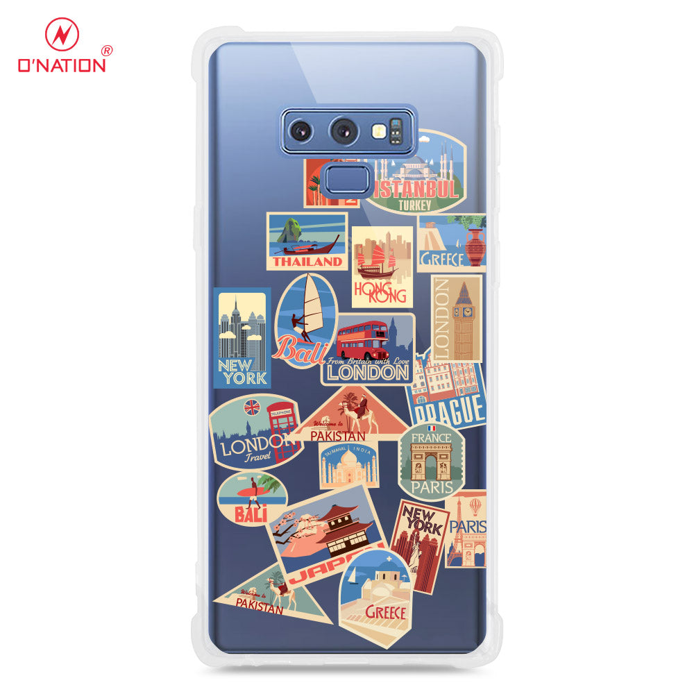 Samsung Galaxy Note 9 Cover - Personalised Boarding Pass Ticket Series - Premium Quality Clear Case No Yellowing Back With Smart Shockproof Cushions -  ( Fast Delivery )