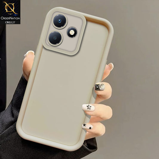 Infinix Hot 30 Play Cover - Off White -Soft Silicone Case With Round Bumper Matte TPU Shockproof Cover