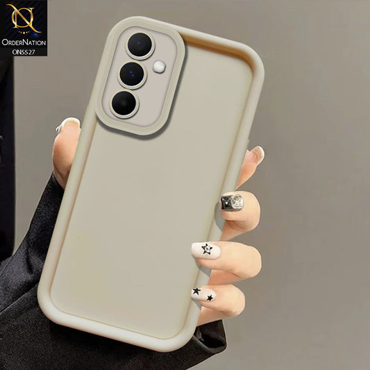 Samsung Galaxy A55 Cover - Off White -Soft Silicone Case With Round Bumper Matte TPU Shockproof Cover