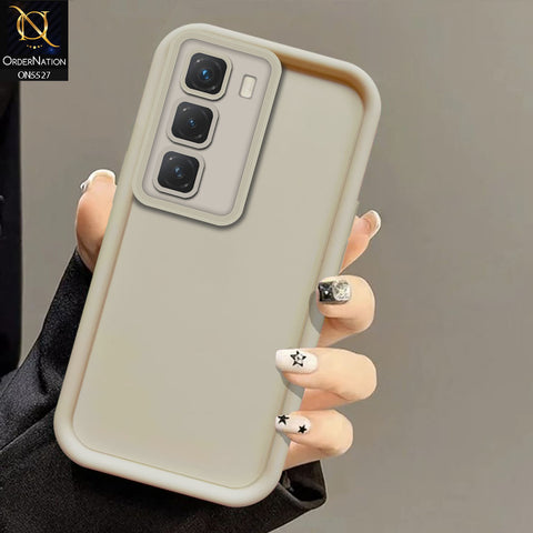 Infinix Hot 50 4G Cover - Off White -Soft Silicone Case With Round Bumper Matte TPU Shockproof Cover