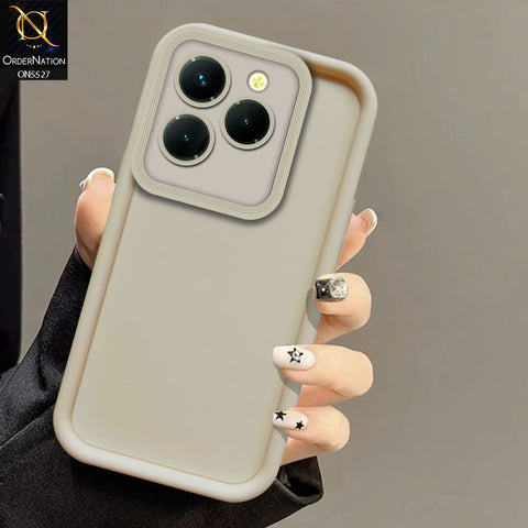 Infinix Hot 40 Cover - Off White -Soft Silicone Case With Round Bumper Matte TPU Shockproof Cover