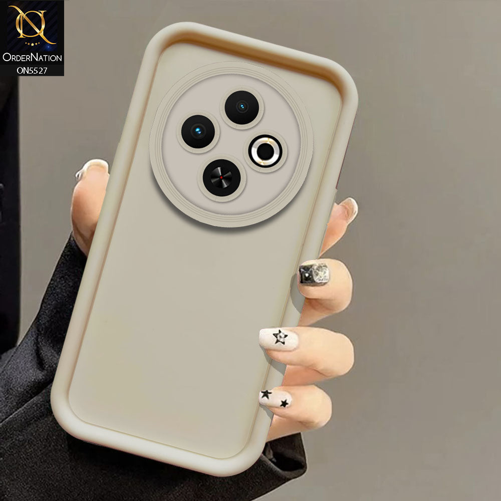 Tecno Spark 30C 4G Cover - Off White -Soft Silicone Case With Round Bumper Matte TPU Shockproof Cover