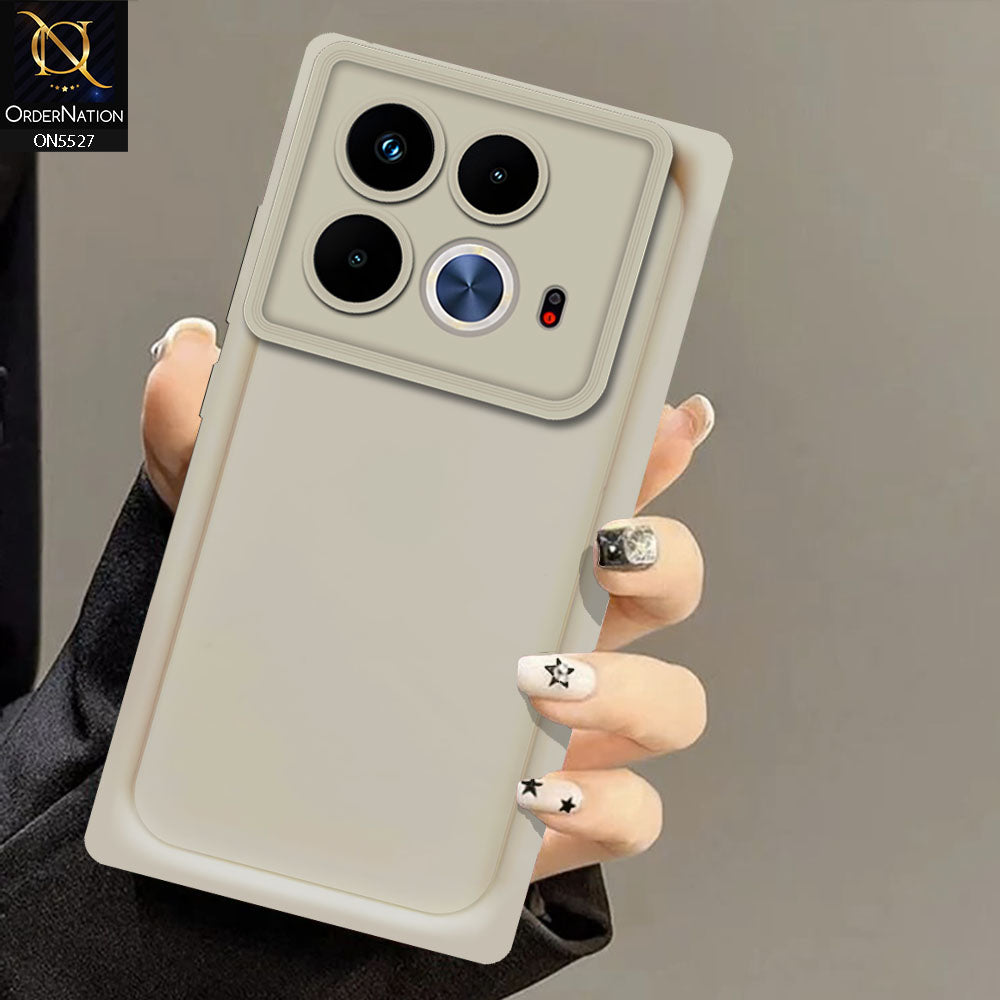 Infinix Note 40 Cover - Off White -Soft Silicone Case With Round Bumper Matte TPU Shockproof Cover