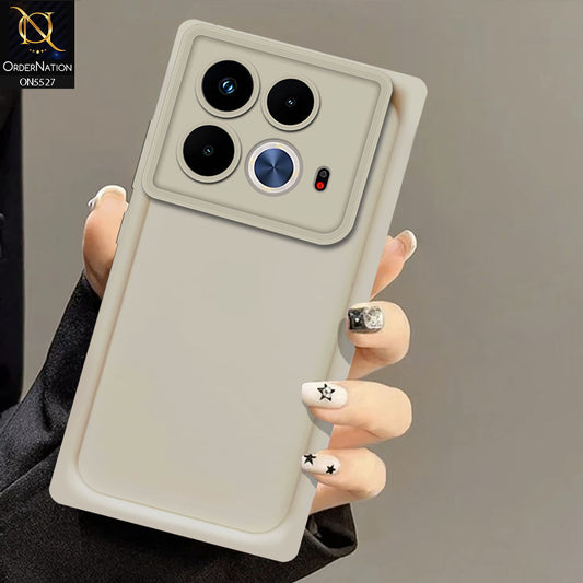 Infinix Note 40 Cover - Off White -Soft Silicone Case With Round Bumper Matte TPU Shockproof Cover