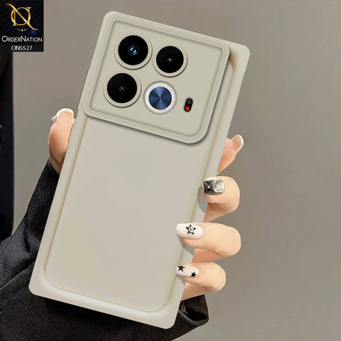 Infinix Note 40 Cover - Off White -Soft Silicone Case With Round Bumper Matte TPU Shockproof Cover