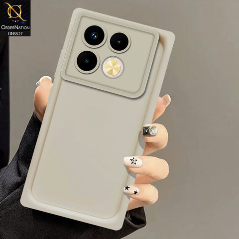 Infinix Note 40 Pro Plus Cover - Off White -Soft Silicone Case With Round Bumper Matte TPU Shockproof Cover