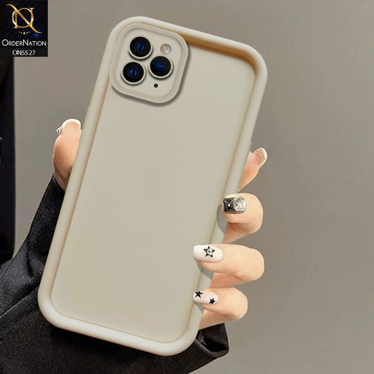 iPhone 11 Pro Cover - Off White -Soft Silicone Case With Round Bumper Matte TPU Shockproof Cover