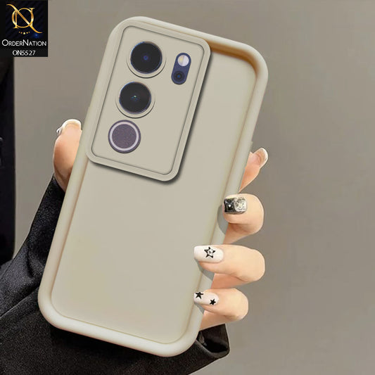 Vivo V29 Cover - Off White -Soft Silicone Case With Round Bumper Matte TPU Shockproof Cover