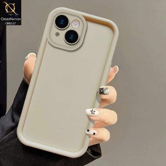 iPhone 14 Plus Cover - Off White -Soft Silicone Case With Round Bumper Matte TPU Shockproof Cover