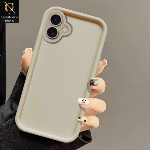 iPhone 16 Plus Cover - Off White -Soft Silicone Case With Round Bumper Matte TPU Shockproof Cover