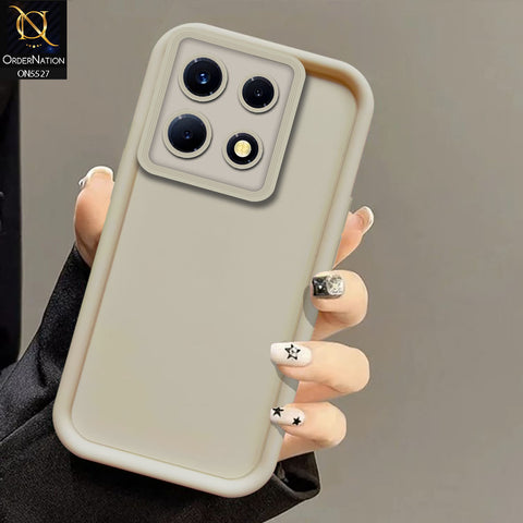 Infinix Note 30 Pro Cover - Off White -Soft Silicone Case With Round Bumper Matte TPU Shockproof Cover