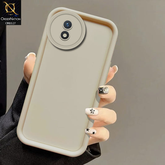 Vivo Y02 Cover - Off White -Soft Silicone Case With Round Bumper Matte TPU Shockproof Cover