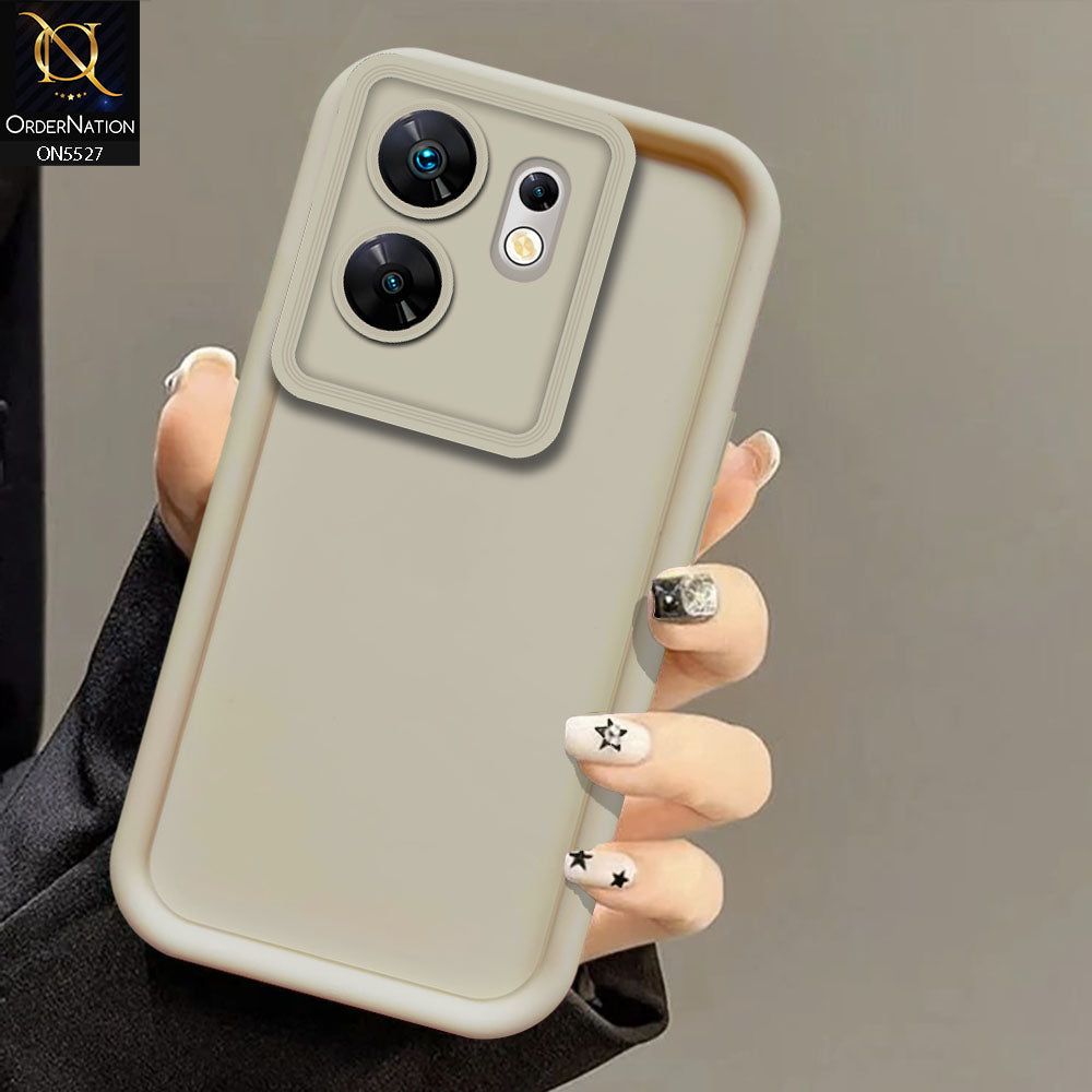 Infinix Zero 30 4G Cover - Off White -Soft Silicone Case With Round Bumper Matte TPU Shockproof Cover