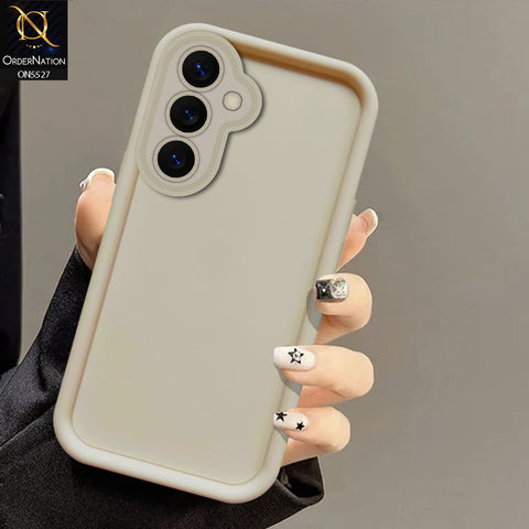 Samsung Galaxy S25 Plus Cover - Off White -Soft Silicone Case With Round Bumper Matte TPU Shockproof Cover