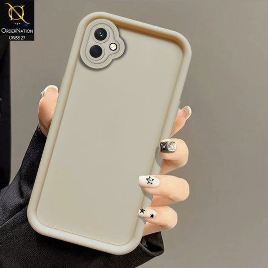 Samsung Galaxy A05 Cover - Off White -Soft Silicone Case With Round Bumper Matte TPU Shockproof Cover