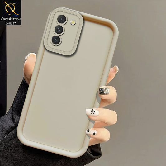 Samsung Galaxy S21 FE 5G Cover - Off White -Soft Silicone Case With Round Bumper Matte TPU Shockproof Cover