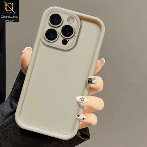 iPhone 15 Pro Cover - Off White -Soft Silicone Case With Round Bumper Matte TPU Shockproof Cover