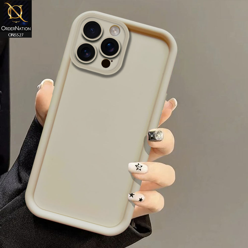 iPhone 12 Pro Cover - Off White -Soft Silicone Case With Round Bumper Matte TPU Shockproof Cover