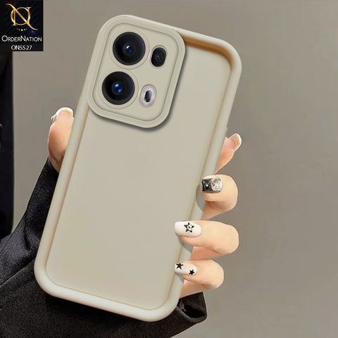 Oppo Reno 13 Pro Cover - Off White -Soft Silicone Case With Round Bumper Matte TPU Shockproof Cover