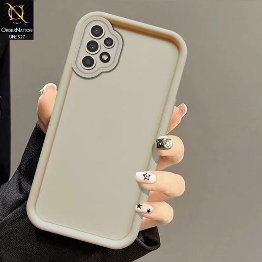 Samsung Galaxy A13 Cover - Off White -Soft Silicone Case With Round Bumper Matte TPU Shockproof Cover