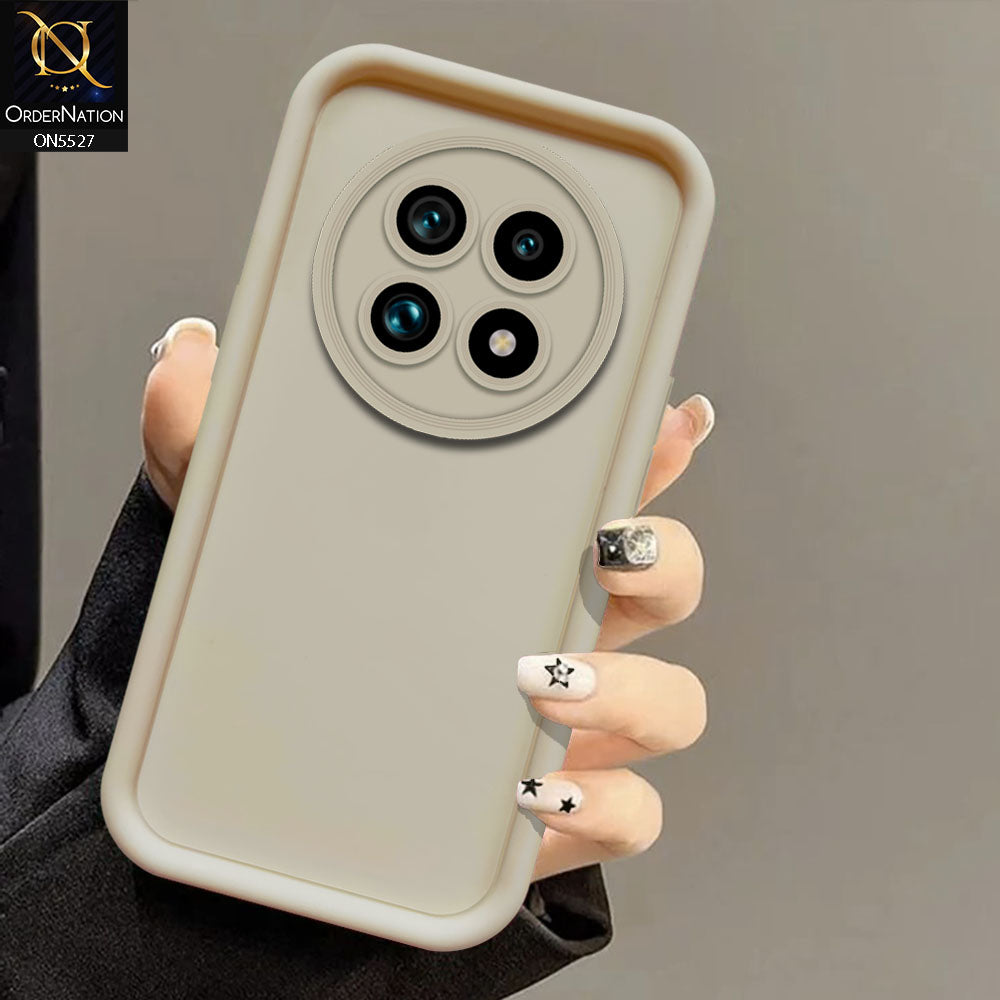 Realme 13 Pro Plus Cover - Off White -Soft Silicone Case With Round Bumper Matte TPU Shockproof Cover