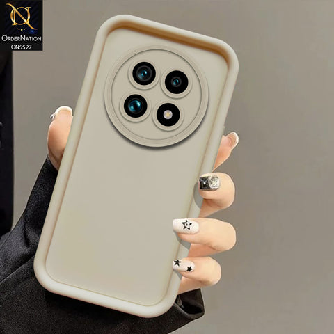 Realme 13 Pro Plus Cover - Off White -Soft Silicone Case With Round Bumper Matte TPU Shockproof Cover