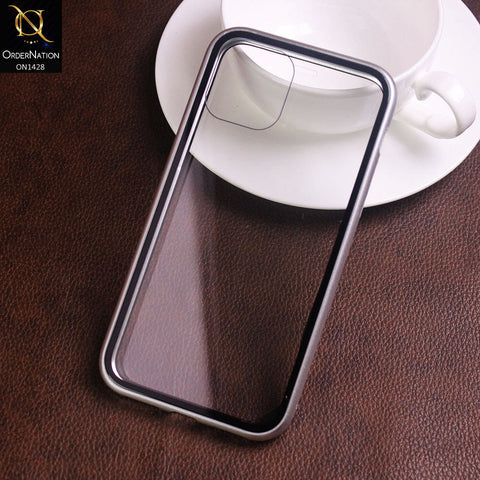 iPhone 11 Pro Cover - Silver - Latest Magnetic Case With Two-Sided Tempered Glass For Screen And Back 360 Full Protection Cover