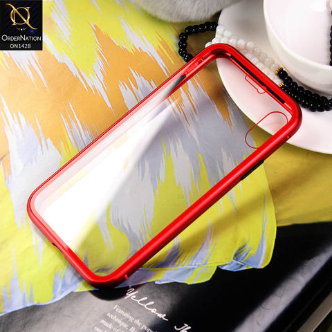 iPhone XS - Red - Latest Magnetic Case With Two-Sided Tempered Glass For Screen And Back 360 Full Protection Cover