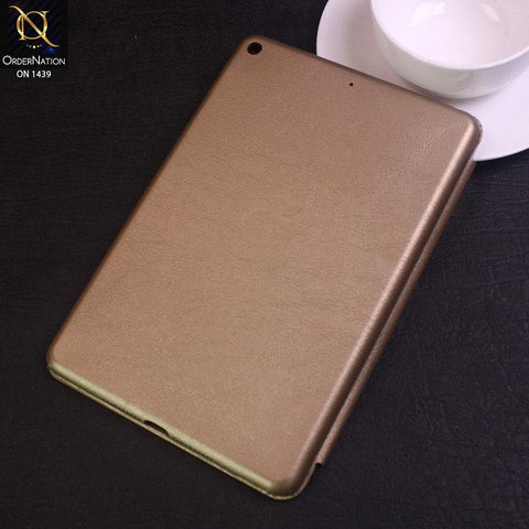 iPad Mini 4 Cover - Golden - PU Leather Smart Book Foldable Case