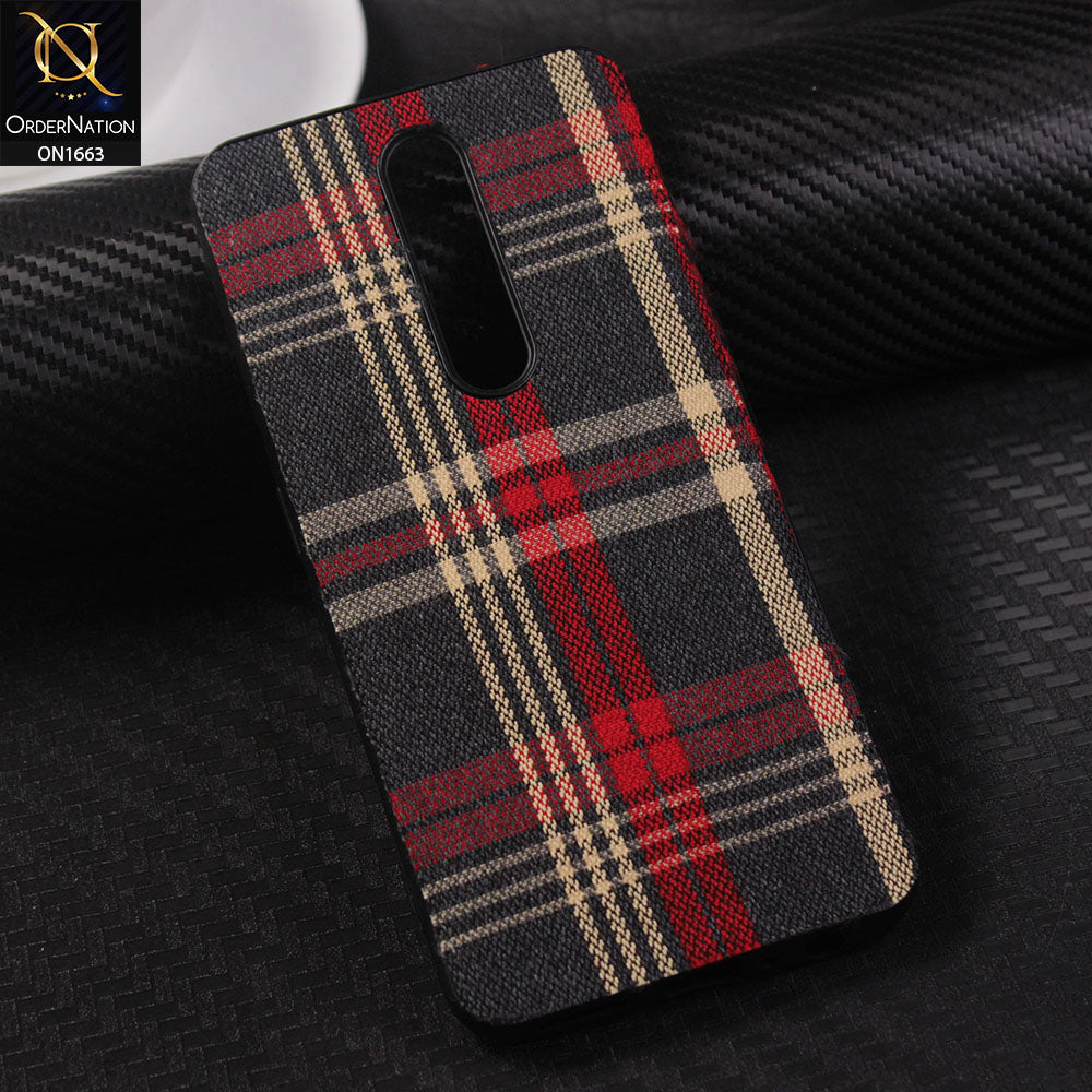 Oppo F11 Pro Cover  - Soft Check Febric Phenomenal Style Case