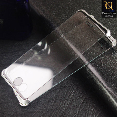iPhone SE 2020Cover - Silver - Shock Protection Frameless Back Case Solid Tempered Glass Edging Case