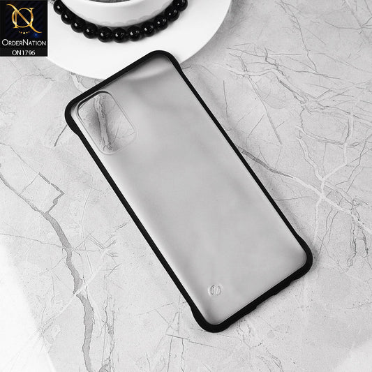 Oppo A52 Cover - Black - Soft Colorful Border Semi Transparent Back Shell Case