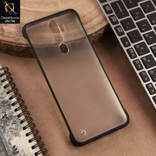 Oppo A5 2020 Cover  - Black - Soft Colorful Border Semi Transparent Back Shell Case