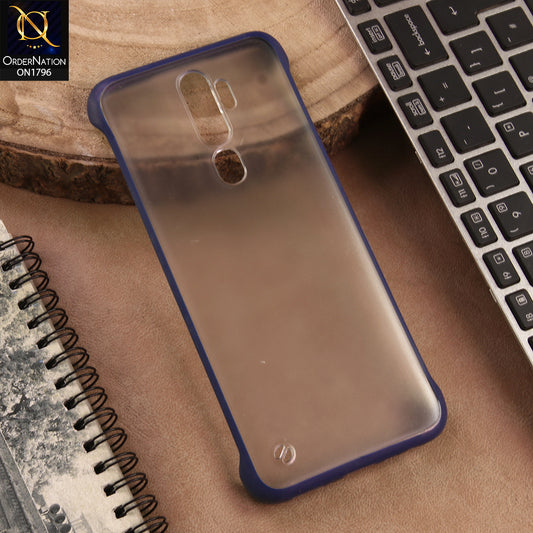 Oppo A5 2020 Cover  - Blue - Soft Colorful Border Semi Transparent Back Shell Case